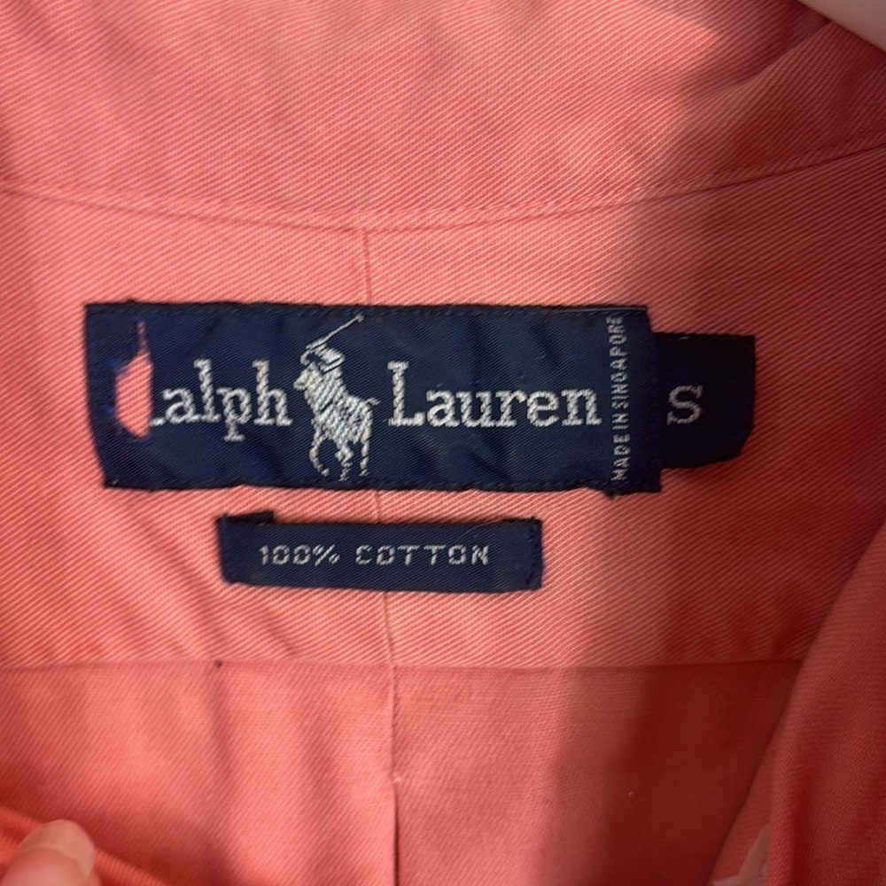 Ralph Lauren blue label pink cotton long sleeve shirt men size small - Picture 6 of 6